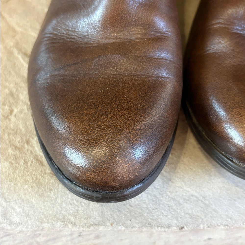Born sz 8 dark brown leather tall boots with buckle detail - Picture 6 of 11